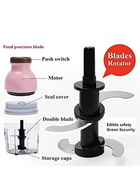 ISTARA Istara ABS Stainless Steel Mini Electric Meat Grinder Capsule Cutter Food Processor Vegetable Fruit Blender Multicolor  - Image 4