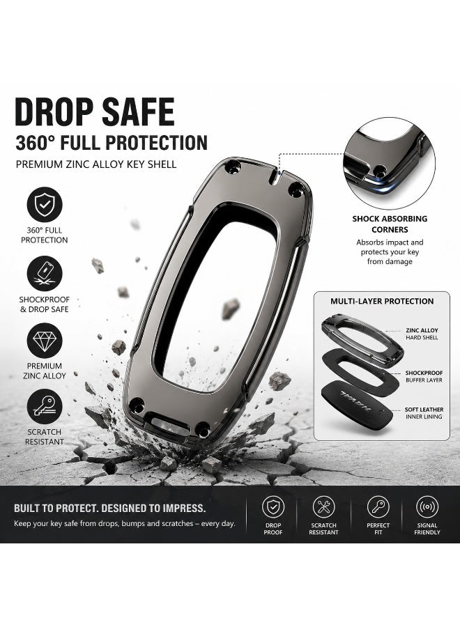 Zinc Alloy Car Key Case for HAVAL H6 H6L Hover 2025 2026 – Premium Leather Smart Remote Key Cover Shell with Screw Lock Protection – Black - Image 5