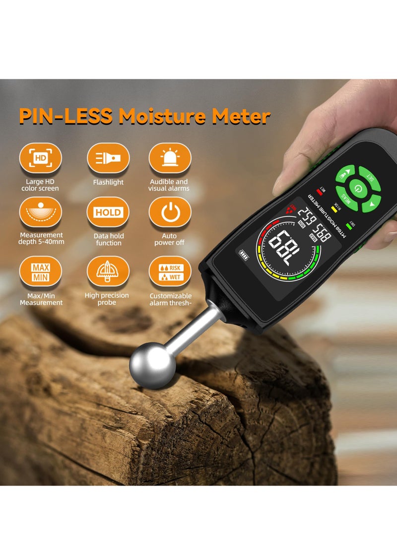 SYOSI - Moisture Meter Moisture Meter for Drywall Wood Upgraded Ball Type Induction Moisture Meter with LCD Display High Precision Auto Alarm Firewood Floor Humidity Detector for Paper Cerimic Ceiling - Image 1