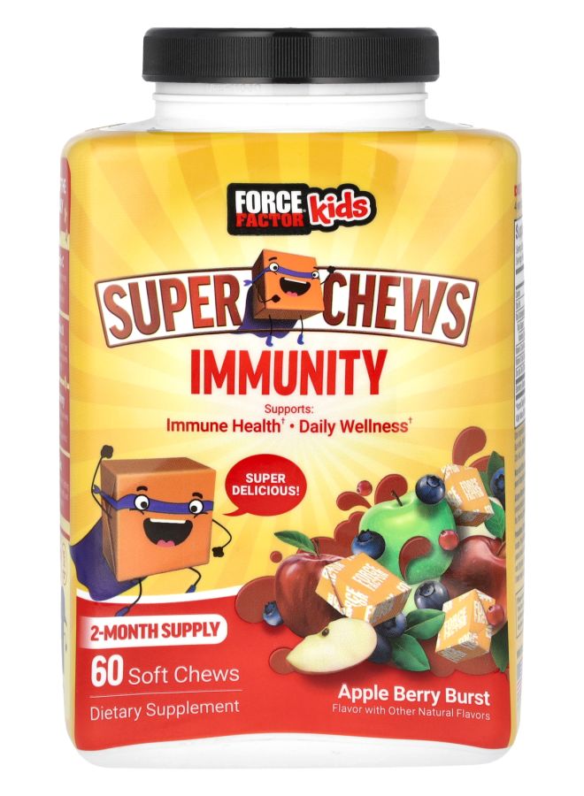 Force Factor Kids Super Chews Immunity Apple Berry Burst 60 Soft Chews - Image 1