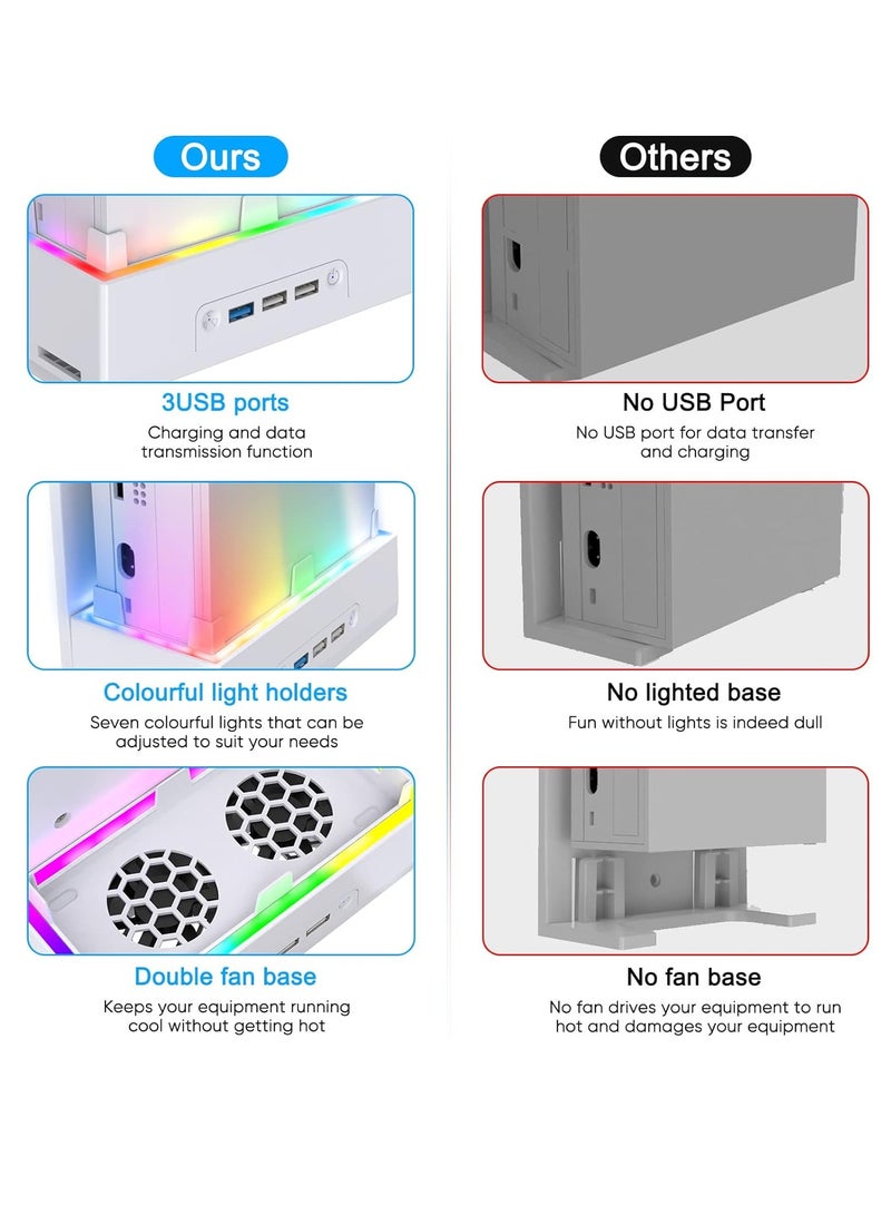 KASTWAVE Wall Mount Holder for Xbox Series S, Wall Mount Kit, Vertical Stand with Cooling Fans, USB Port, Controller Hook for Series S - Image 5