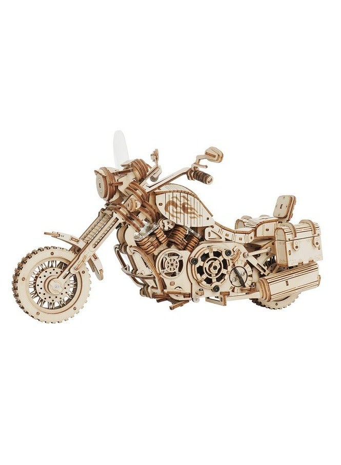 Robotime ROKR Cruiser Motorcycle LK504,3D Wooden Puzzles for Adults/Teens, Creative Home Decor, Unique Gift for Craft Hobby Adults/Teens - Image 1