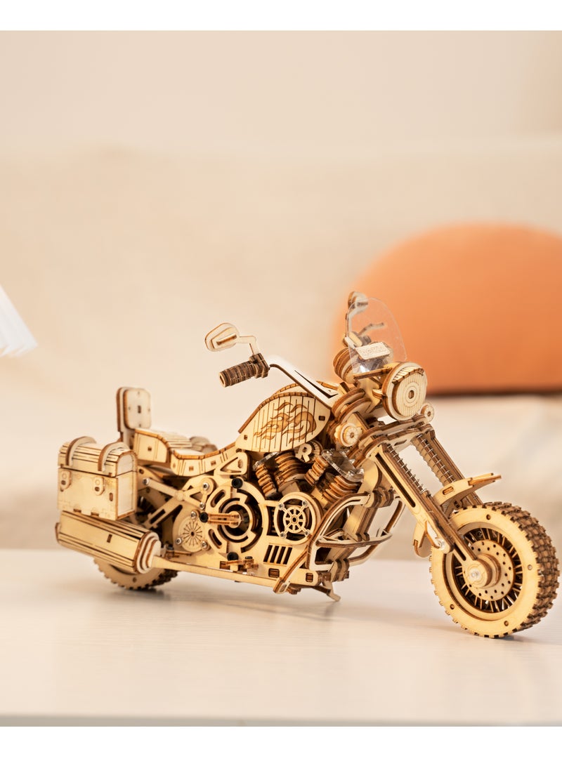 Robotime ROKR Cruiser Motorcycle LK504,3D Wooden Puzzles for Adults/Teens, Creative Home Decor, Unique Gift for Craft Hobby Adults/Teens - Image 5