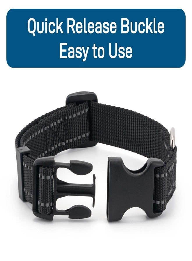 Bozenu Dog Collar for Small Medium Dogs with Buckle, Breathable Adjustable Nylon Reflective Dog Collars, Black/Medium - Image 4