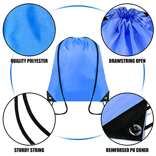 Grneric Drawstring Backpack Bulk 100Pcs Cinch Bag, Polyester Drawstring Bags for Gym Beach Sports Short Trip Party (20 Colors) - Image 2