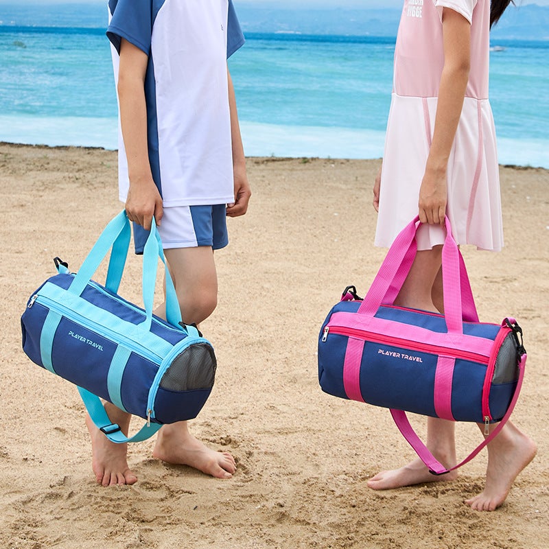 حقيبة سباحة للأطفال، فصل بين الجاف والرطب، حقيبة لياقة بدنية مقاومة للماء للأطفال، حقيبة شاطئ، حقيبة استحمام محمولة، حقيبة تخزين بسعة كبيرة زرقاء - Image 2