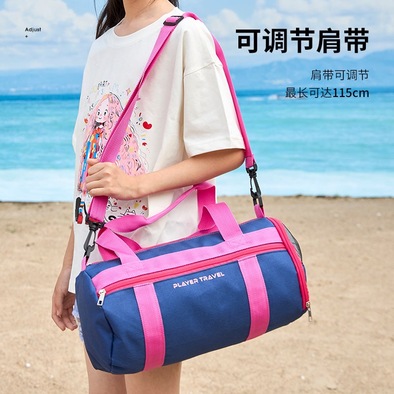 حقيبة سباحة للأطفال، فصل بين الجاف والرطب، حقيبة لياقة بدنية مقاومة للماء للأطفال، حقيبة شاطئ، حقيبة استحمام محمولة، حقيبة تخزين بسعة كبيرة زرقاء - Image 3