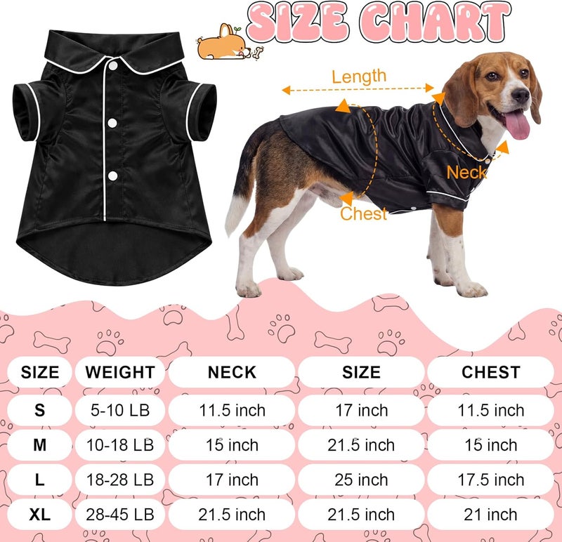 Cosblank Dog Silk Pajamas Shirts Puppy Satin Pjs Pet Sleepwear Soft Faux Silk Lapel Two-Legged for Small Dogs Bridal Party - Image 2