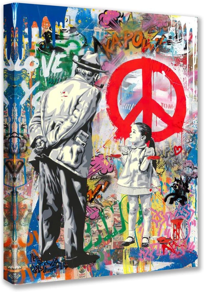Tucocoo Banksy Graffiti Canvas Wall Art - Image 1