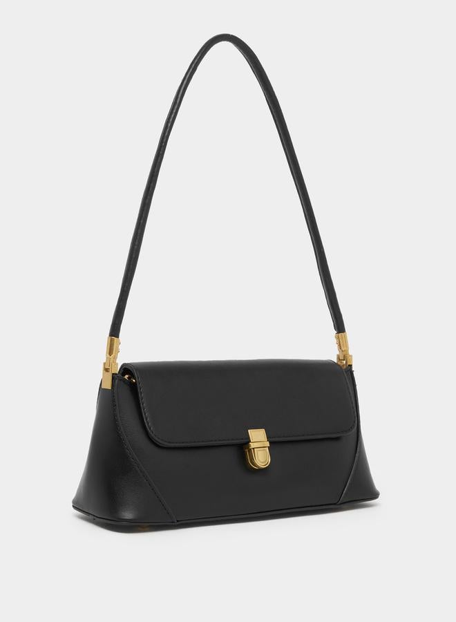 Styli Solid Shoulder Bag with Buckle Closure Detail  - Image 1