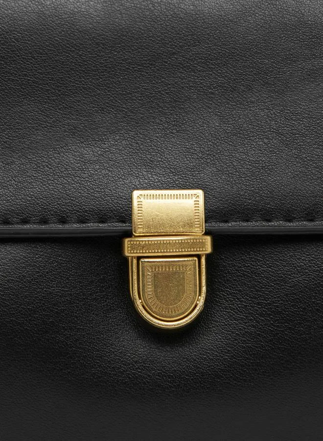 Styli Solid Shoulder Bag with Buckle Closure Detail