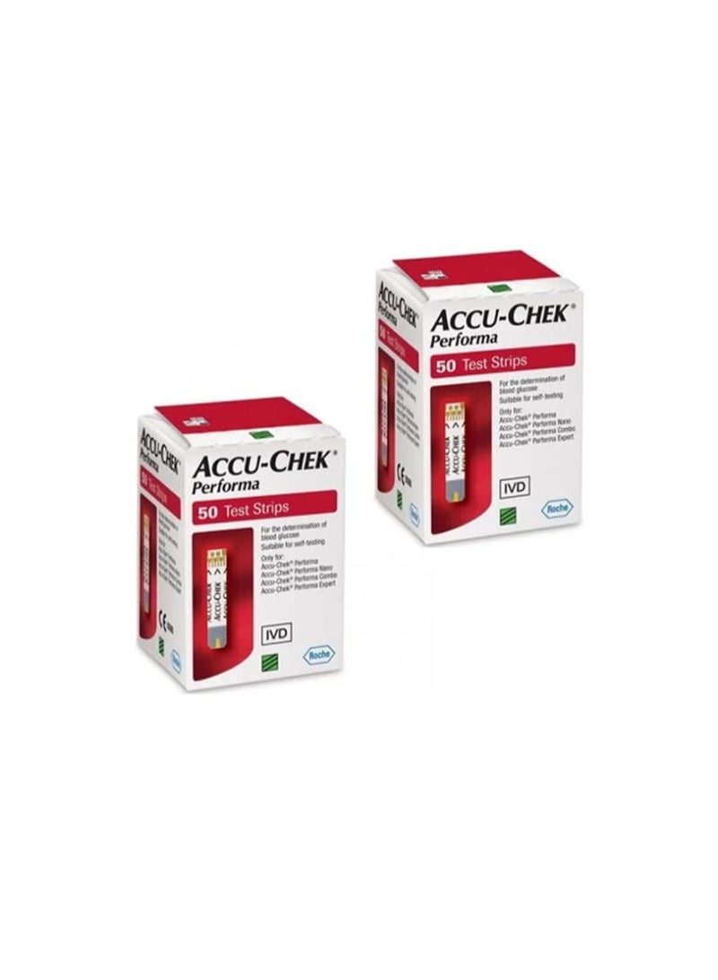 ACCU-CHEK Performa Blood Sugar Test Strips 2Pack Set - Image 1