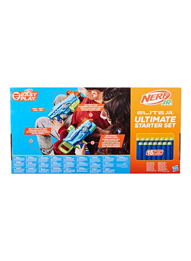 NERF Elite Junior Ultimate Starter Set, 2 Easy Play Blasters, 15 Elite Darts, Kids Outdoor Games - Image 2