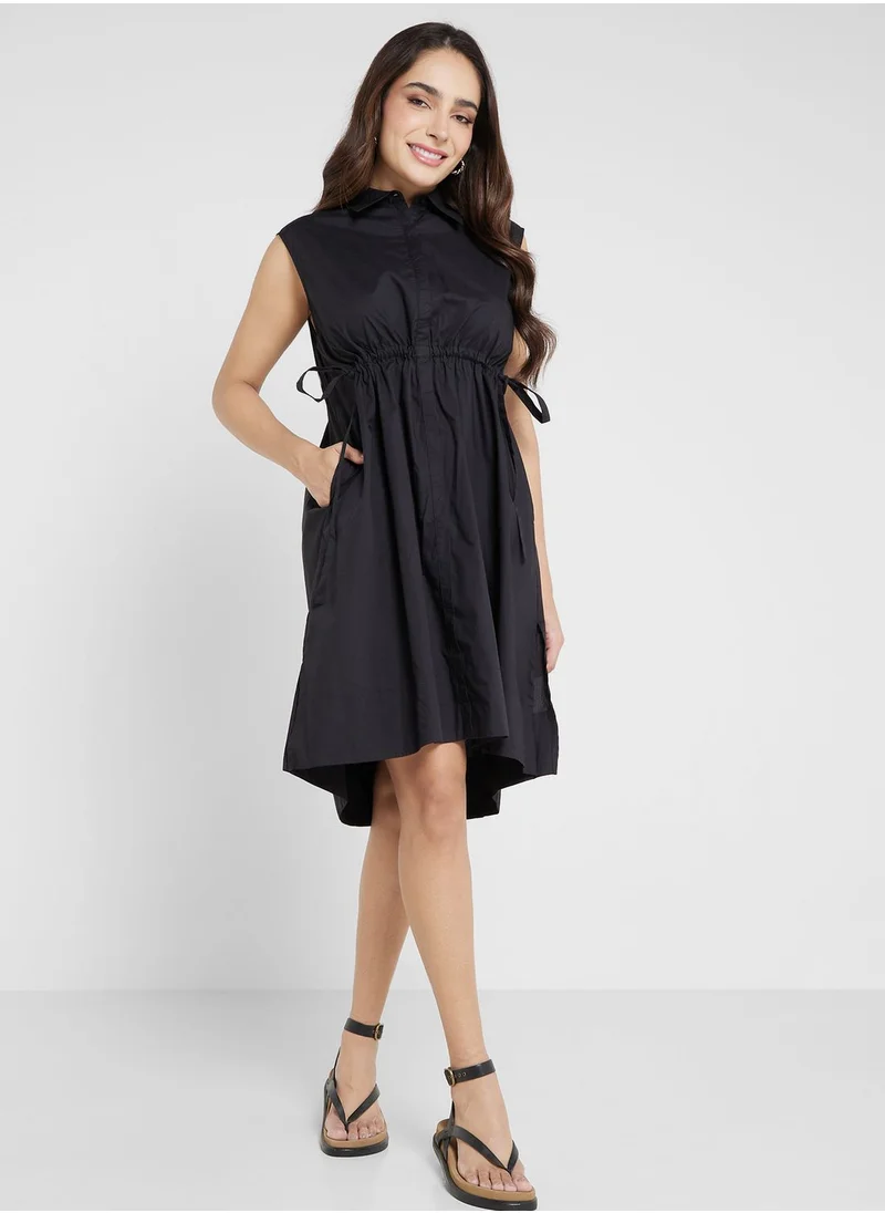 French Connection Tie Detail Button Down Shirt Dress