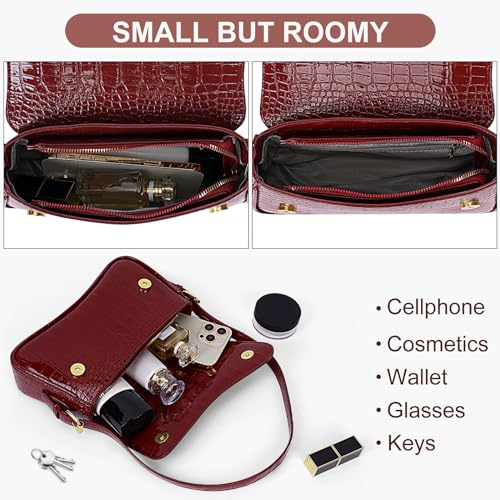 Juoxeepy Small Shoulder Bag Y2K Purses for Women Crocodile Handbag Clutch Purse Classic Crossbody Bag Satchel Purse - Image 4