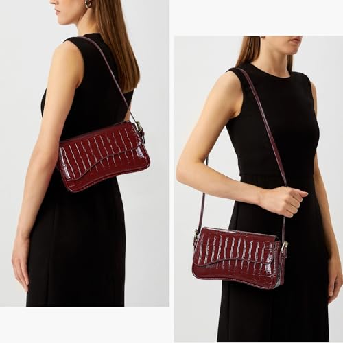 Juoxeepy Small Shoulder Bag Y2K Purses for Women Crocodile Handbag Clutch Purse Classic Crossbody Bag Satchel Purse - Image 2