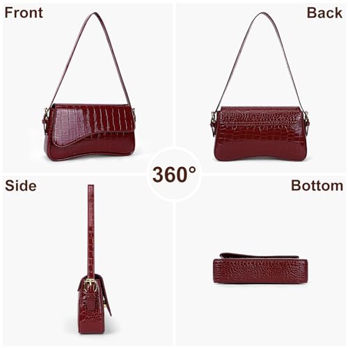 Juoxeepy Small Shoulder Bag Y2K Purses for Women Crocodile Handbag Clutch Purse Classic Crossbody Bag Satchel Purse - Image 5