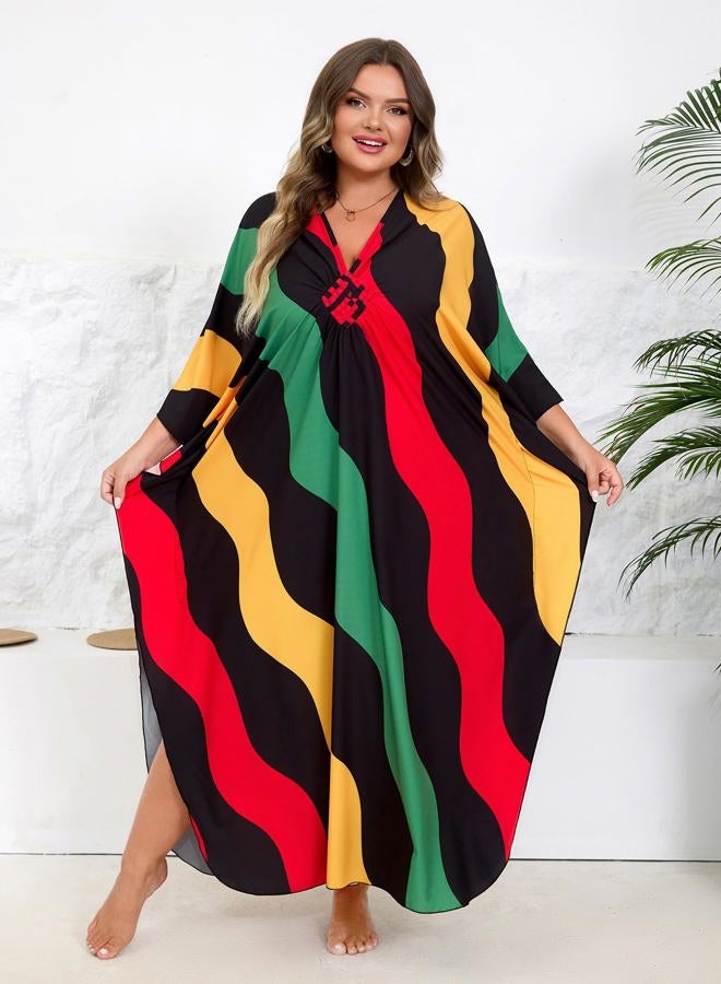 KEYLORTING Kaftan Dress for Women - Plus Size Caftan Maxi Beach Dress Moo Moos Loungewear, Swimsuit Cover Up for Beach, Pool or Vacation - Image 5