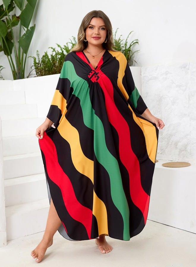 KEYLORTING Kaftan Dress for Women - Plus Size Caftan Maxi Beach Dress Moo Moos Loungewear, Swimsuit Cover Up for Beach, Pool or Vacation - Image 3