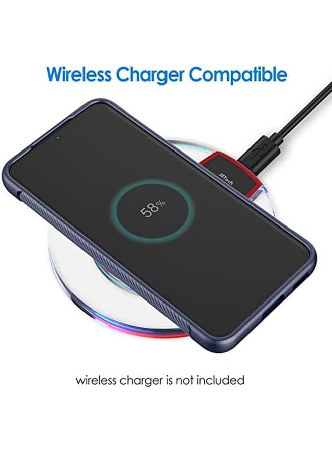 جي تيك جراب رفيع لهاتف Samsung Galaxy S22 5G مقاس 6.1 بوصة مع غطاء هاتف رفيع ممتص للصدمات وتصميم من ألياف الكربون باللون الأزرق - Image 4