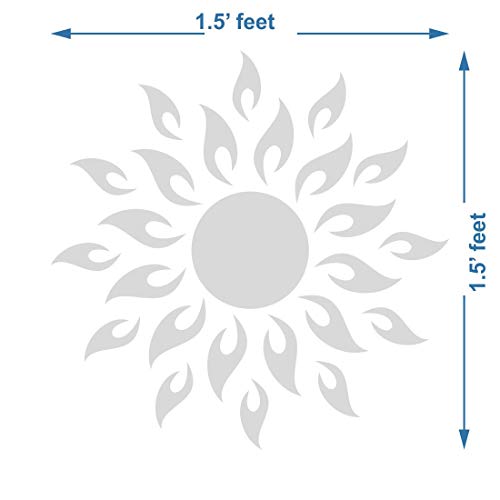 Bikri Kendra Chote Mote Seller Sun Silver with 12 Square Golden Mirror Stickers for Wall Mirror Stickers for Wall Acrylic Stickers Wall Stickers for Hall Room Bed Room Kitchen. - Image 2