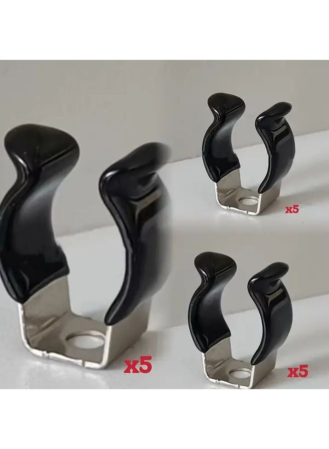 15 Black U Shaped LED Clips Durable Metal Plastic T5 T6 T8 Compatible Light Fixture Holders - Image 2