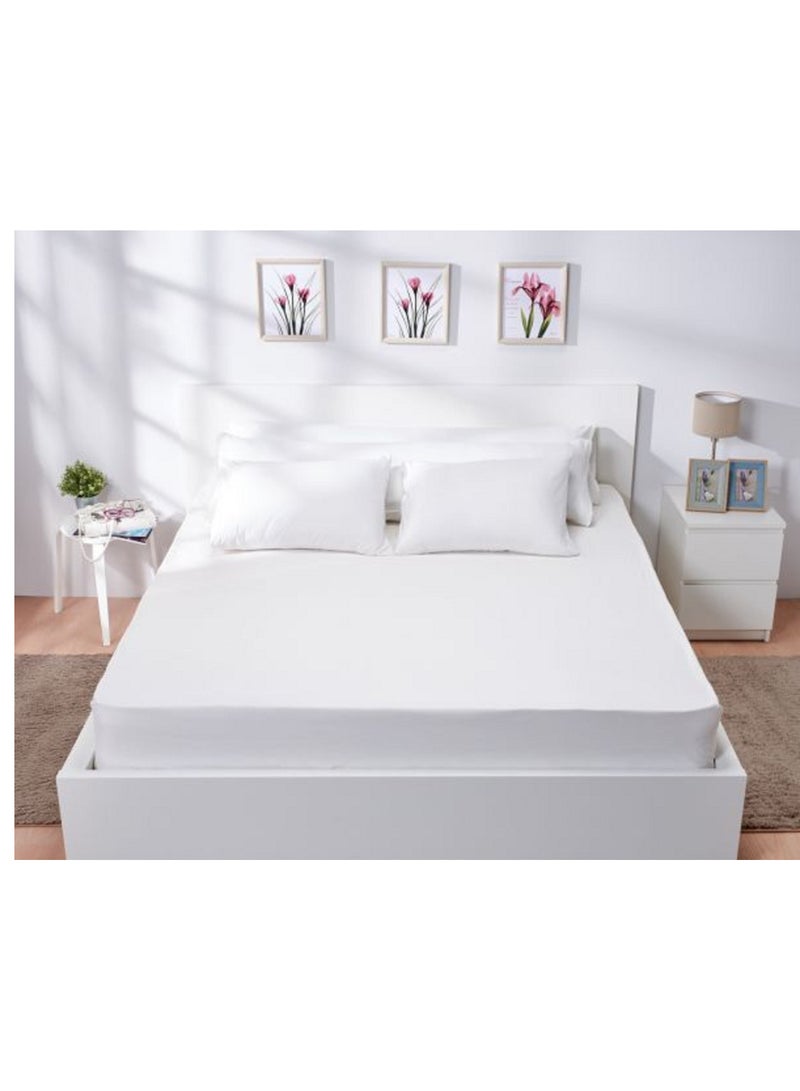 ملاية سر ير قطن استك 100سم ابيض