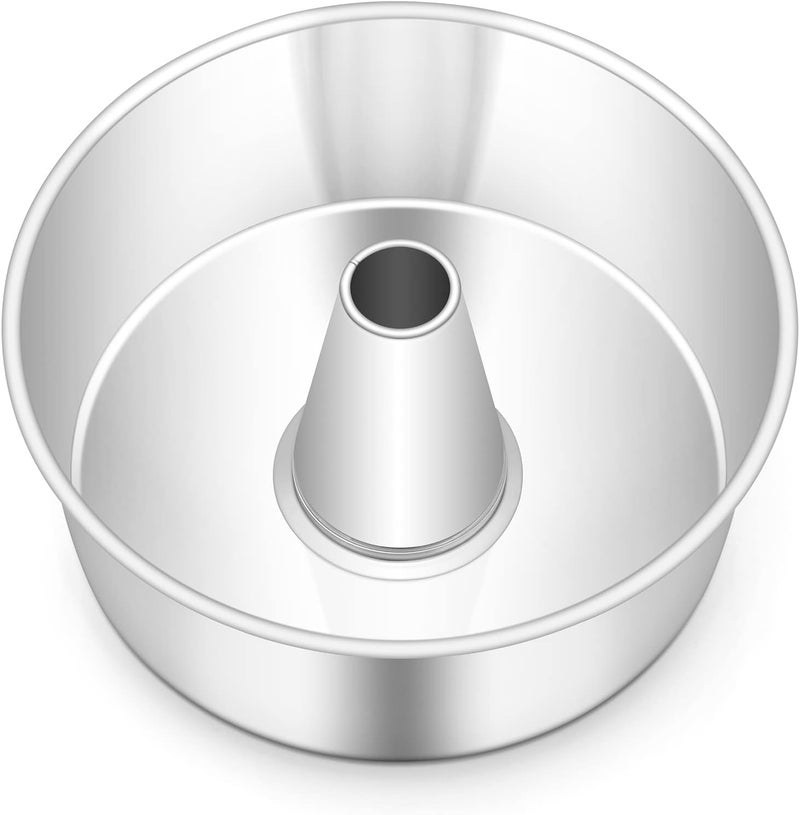 TeamFar 10inch Angel Food Cake Pan, Stainless Steel Cake Pan with Tube, Healthy & Non-toxic, Sturdy & One-Piece, Mirror Finish & Dishwasher Safe - Image 1