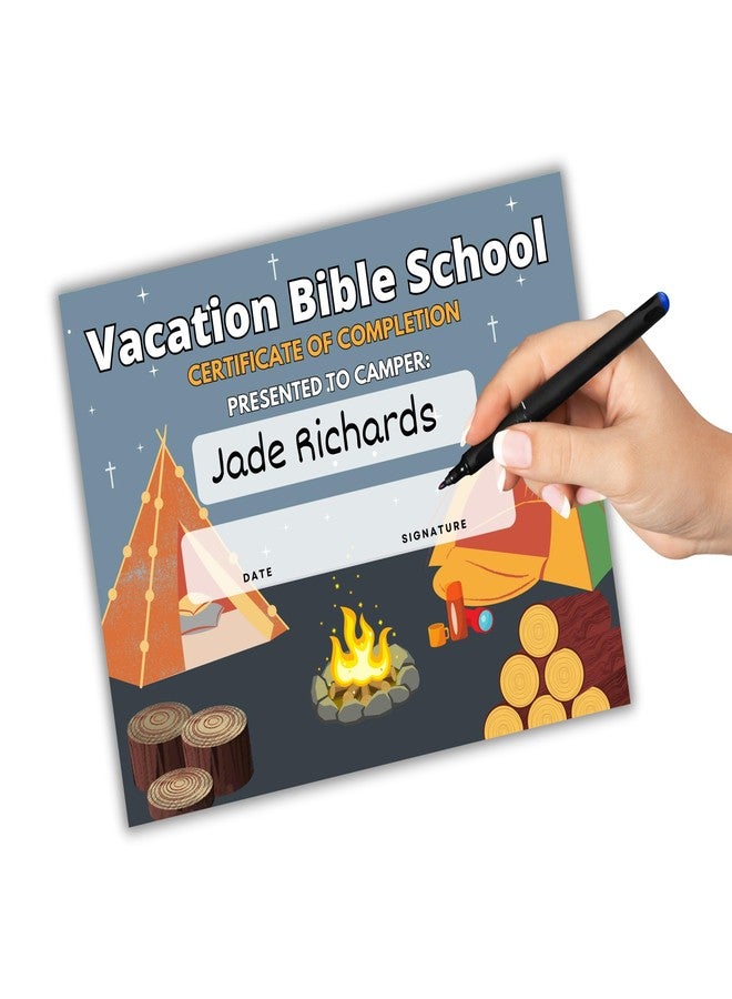 Lashicorn Vacation Bible School VBS Certificate of Completion Award | 50 pk 8.5x11” Camping Outdoor Camp Fire Themed Participation - Image 2