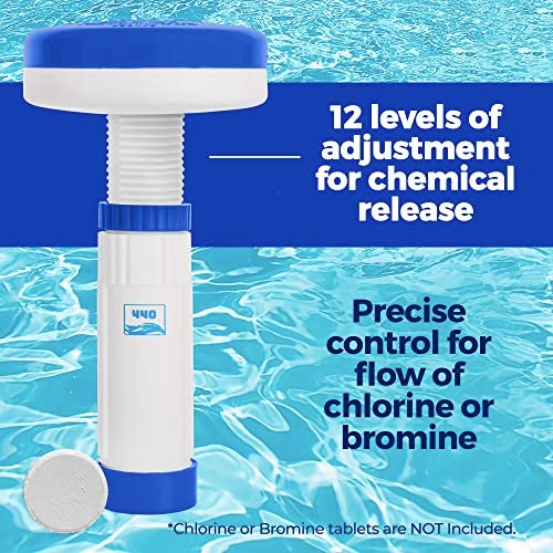 440 Mini Premium Floater Dispenser for Spa, Hot Tub and Small Pools for 1 Inch Chlorine or Bromine Tablets. (Tablets NOT Included) Adjustable Release, from 0 to 13 Flow Control - Image 4