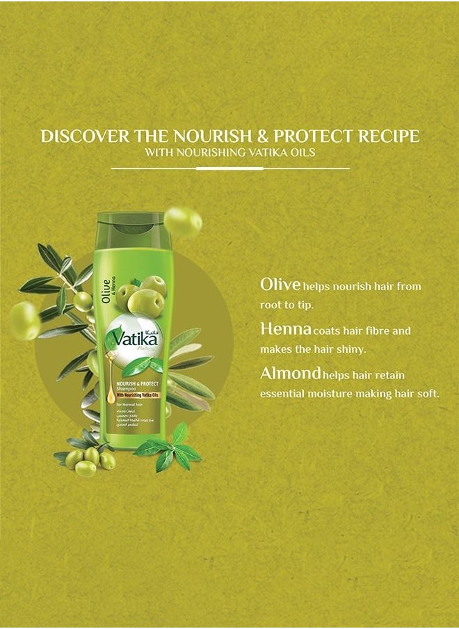 Vatika Naturals - Vatika Naturals Nourish and Protect Shampoo | Natural & Herbal | nriched with Olive and Henna | For Normal Hair - 200 ml - Image 1