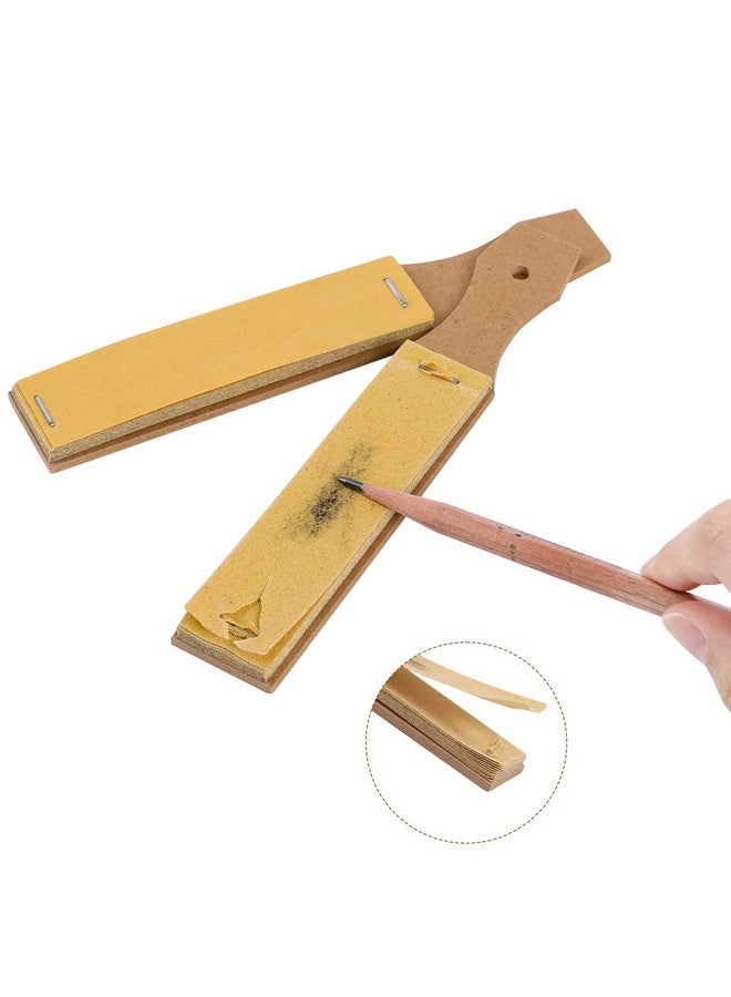Sliverdew Sandpaper Sharpener,3-Pack Sketch Sandpaper Pencil Sharpeners 6.2X0.9" Pointer Art Drawing Tool Pastel Sticks Drawing Tool For Artist Sketch Beginner (12 Sheets/Pcs) - Image 2