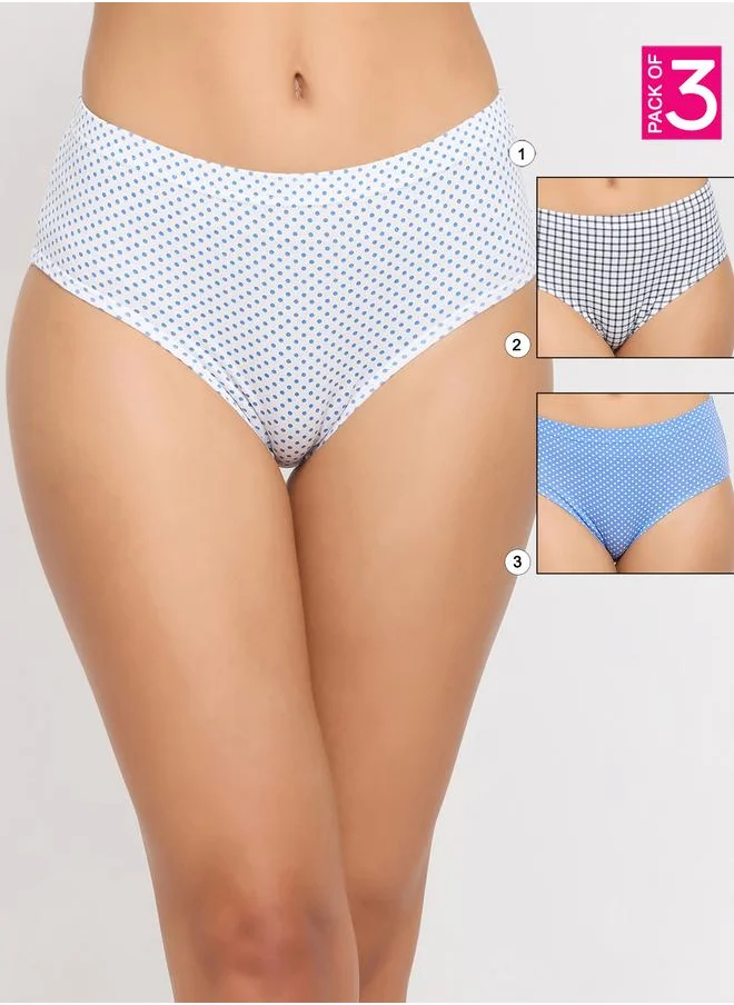 Clovia Clovia Pack of 3 - Printed Hipster Panties with Inner Elastic