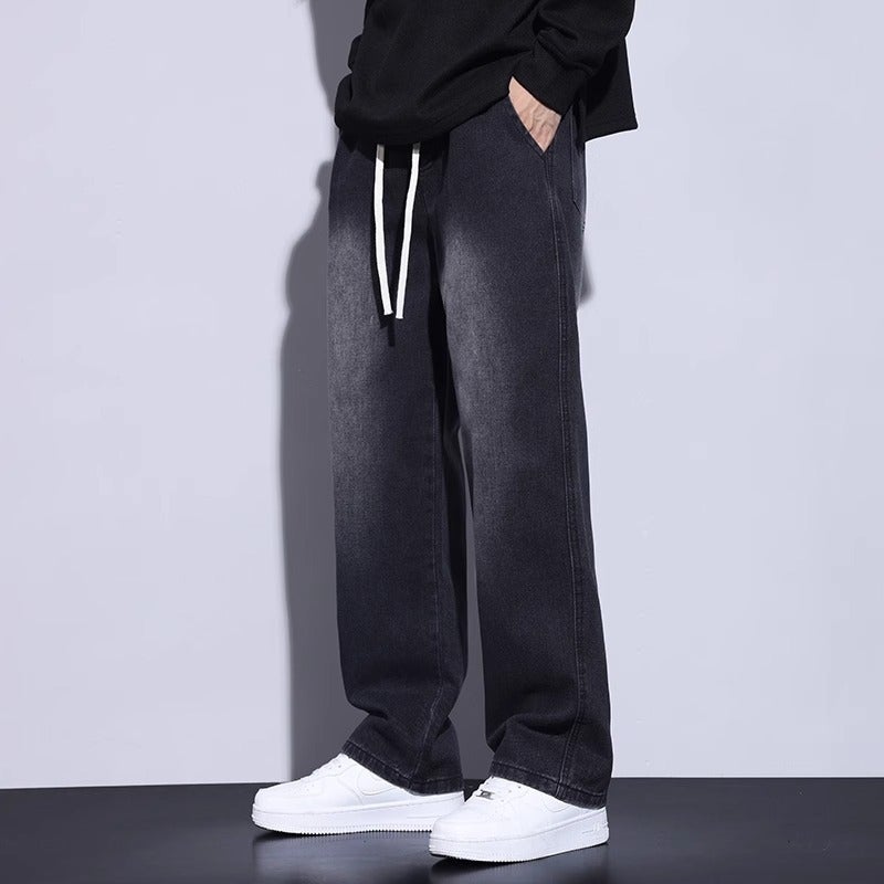 New Jeans For Boys Black American Retro Wide-Leg Pants Straight Loose Casual Long Pants For Men Summer - Image 5