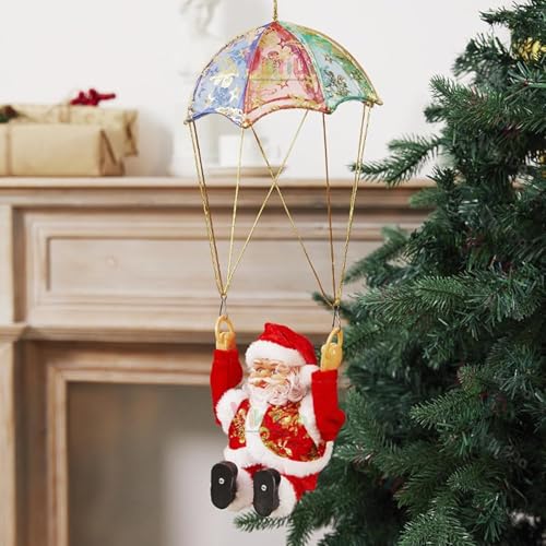 VikriDA Musical Climbing Santa | Christmas Tree Hanging Ornament with Rope, Fun Climbing Santa Claus Decor - Image 1