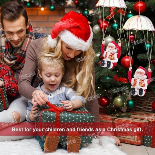VikriDA Musical Climbing Santa | Christmas Tree Hanging Ornament with Rope, Fun Climbing Santa Claus Decor - Image 5