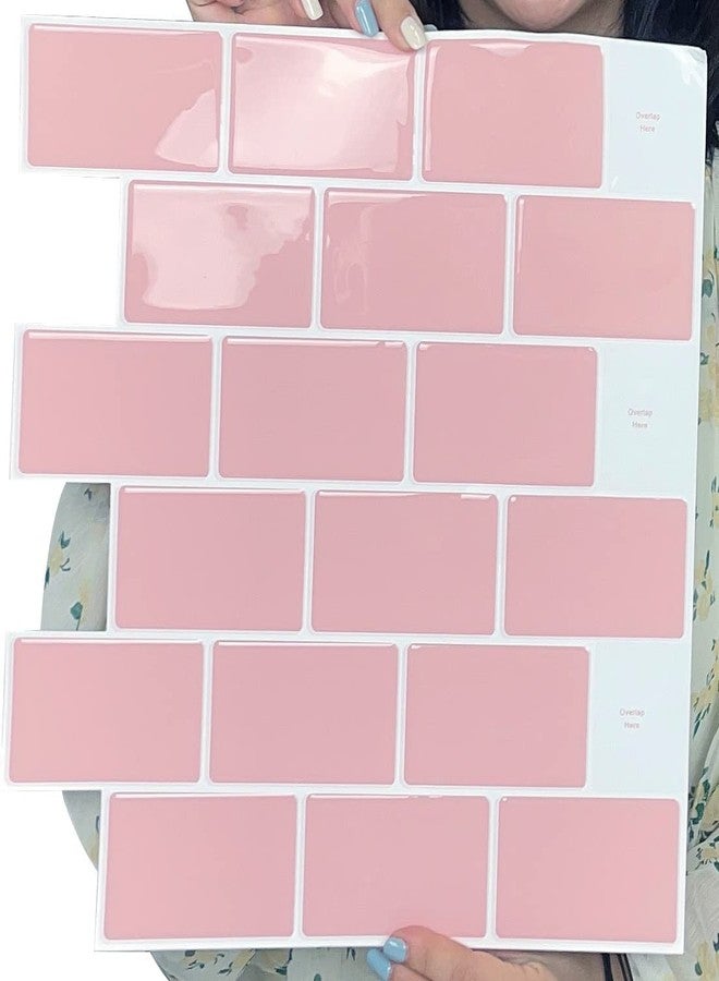 WalDecoo Subway Tile Peel and Stick Backsplash Tile, 10-Sheet Premium Self Adhesive Tiles for Kitchen, Stronger Upgrade Adhesive, Pink Stick on Backsplash for Kitchen and Bathroom(12" × 12"). - Image 2