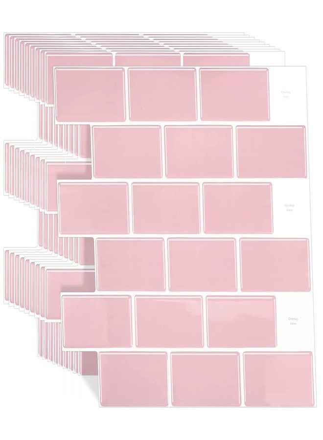 WalDecoo Subway Tile Peel and Stick Backsplash Tile, 10-Sheet Premium Self Adhesive Tiles for Kitchen, Stronger Upgrade Adhesive, Pink Stick on Backsplash for Kitchen and Bathroom(12" × 12"). - Image 1