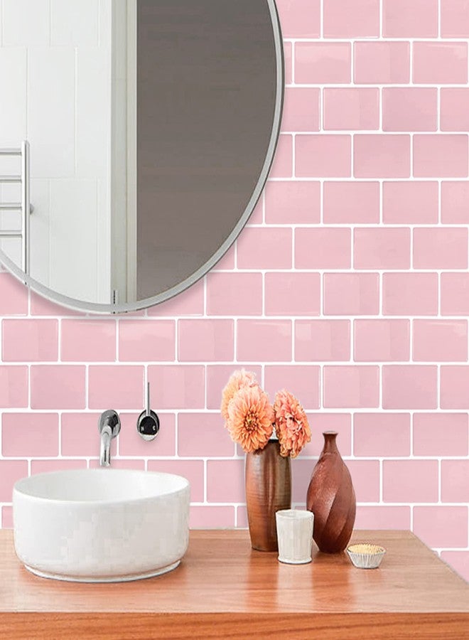 WalDecoo Subway Tile Peel and Stick Backsplash Tile, 10-Sheet Premium Self Adhesive Tiles for Kitchen, Stronger Upgrade Adhesive, Pink Stick on Backsplash for Kitchen and Bathroom(12" × 12"). - Image 5