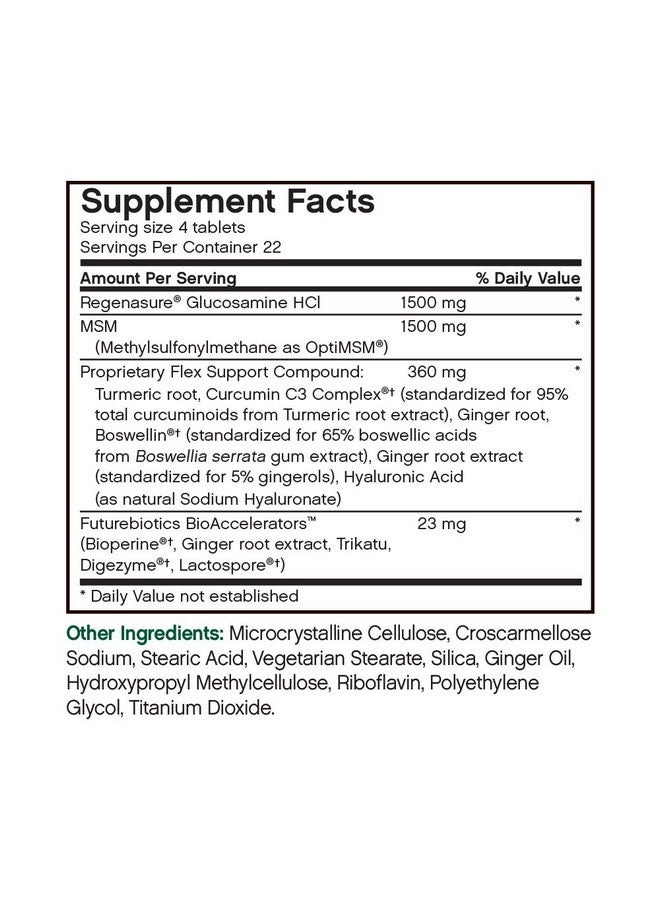 Futurebiotics FlexMend Vegetarian Glucosamine with MSM, 90 Tablets - Image 2