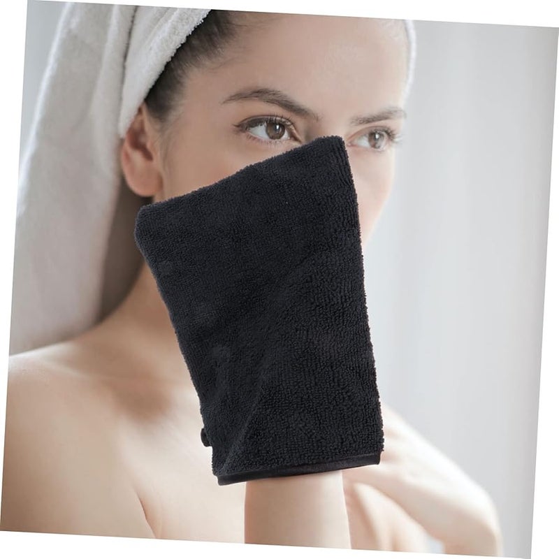 VALICLUD Microfiber Face Cleaning Gloves 2 Sets Makeup Removal Mitts Deep Cleansing Travel Skincare - Image 3