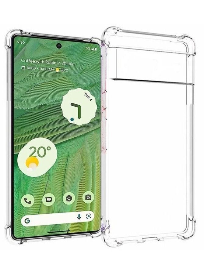 Google Pixel 7 Crystal Clear Case Shockproof Slim Impact Resistant Bumper Corner Soft TPU Back Cover 6.3 inch - Image 1
