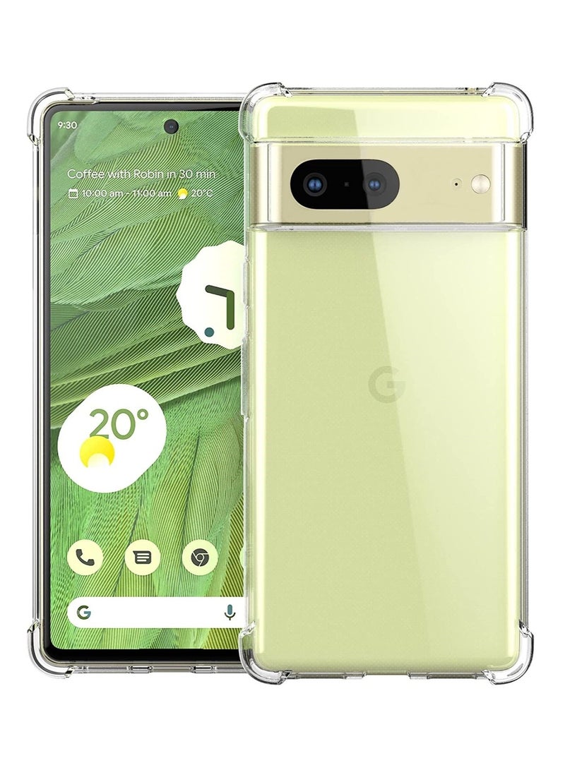 Google Pixel 7 Crystal Clear Case Shockproof Slim Impact Resistant Bumper Corner Soft TPU Back Cover 6.3 inch - Image 2