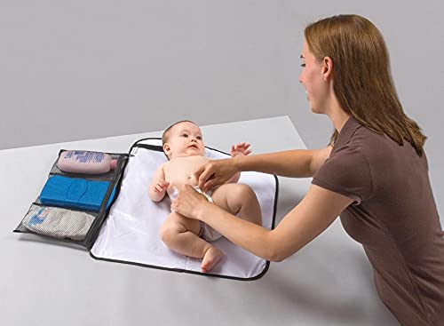 Diono Change 'n Go Baby Diaper Changing Mat, Portable, Lightweight Travel Diaper Station Kit With Waterproof Cushioned Pad, Black - Image 4