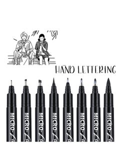 Y&D Calligraphy Brush Pen, Hand Lettering Pens, Art Markers Pens for Beginners Writing, Sketching, Drawing, Illustration, Scrapbooking, Journaling, Black Ink Pen Set, 8 Sizes  - Image 1