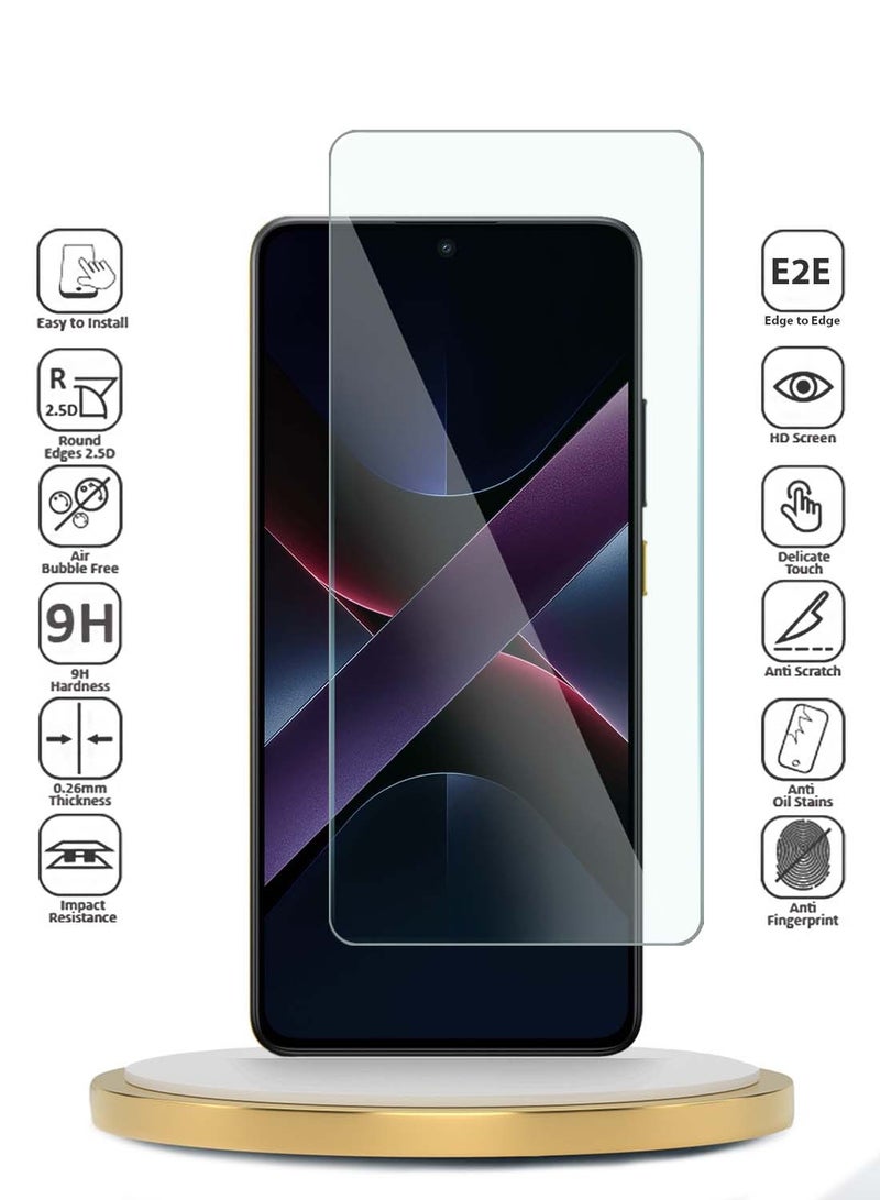 دبليو تيك واقي شاشة من الزجاج المقوى Xiaomi Poco X7 Pro 5G 2025 WTech Premium Series 9H 2.5D - شفاف - Image 2