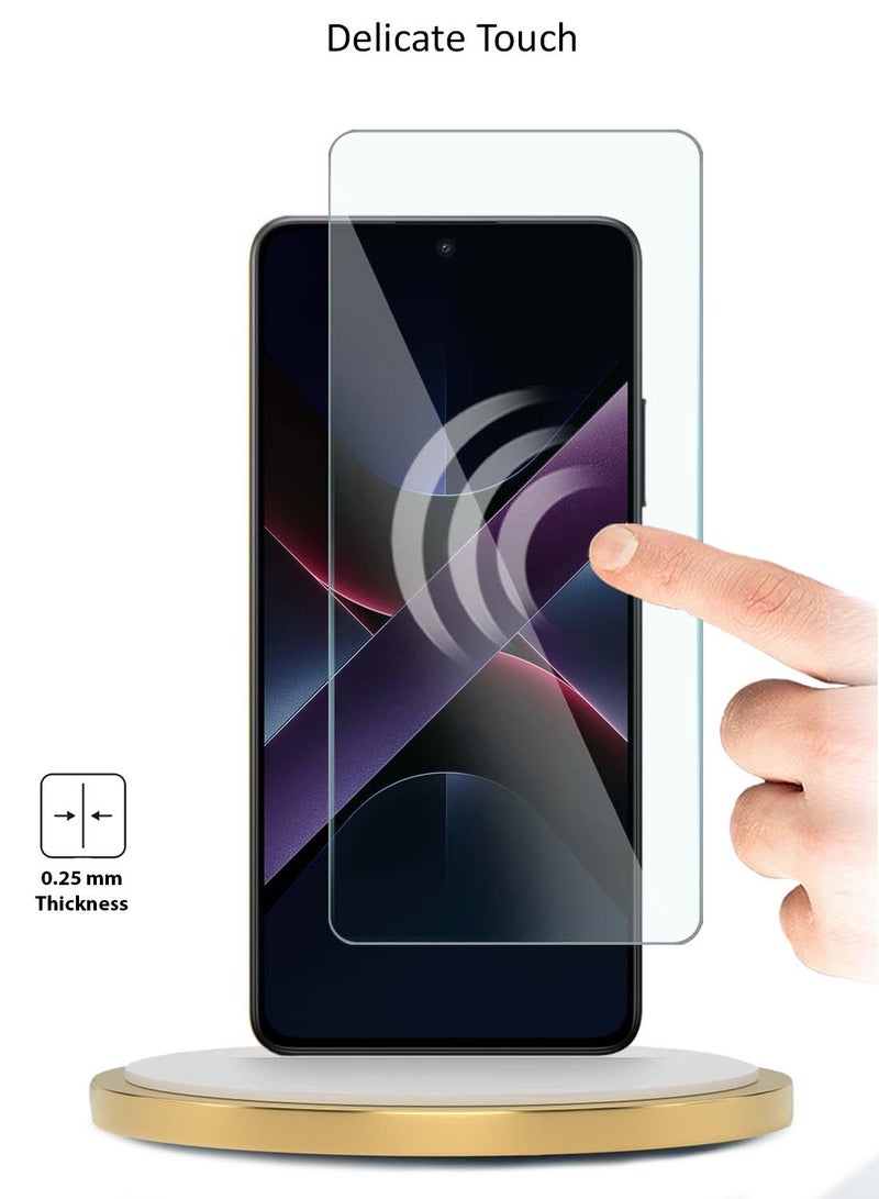 دبليو تيك واقي شاشة من الزجاج المقوى Xiaomi Poco X7 Pro 5G 2025 WTech Premium Series 9H 2.5D - شفاف - Image 4