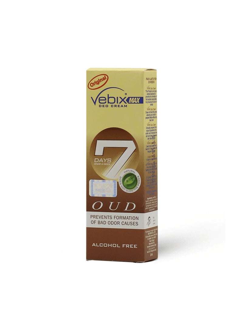 Vebix - Vebix Deodorant Cream with Oud scent achieves maximum protection and freshness - 25 ml - Image 1