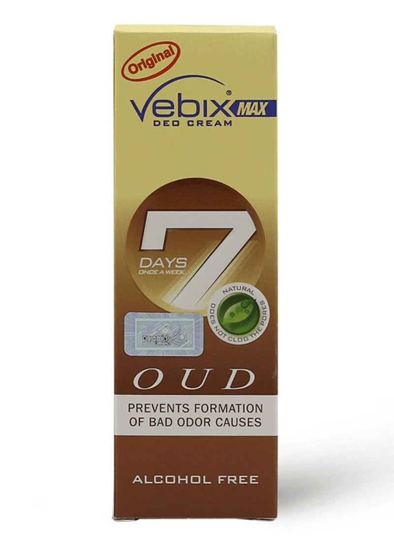 Vebix - Vebix Deodorant Cream with Oud scent achieves maximum protection and freshness - 25 ml - Image 1