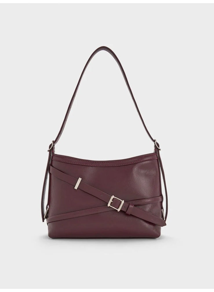 Charles & Keith Bryna Buckled-Strap Crossbody Bag - Image 1